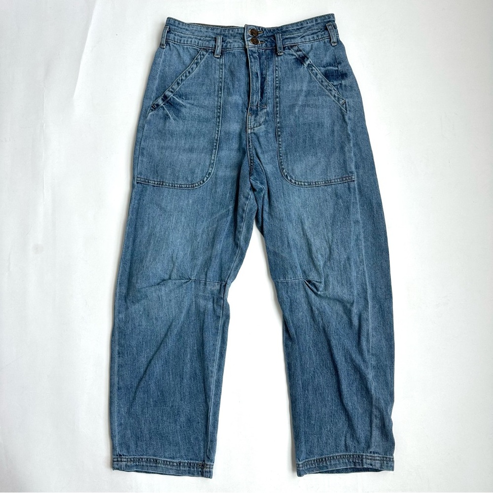 Anthropologie Pilcro Cropped Barrel Leg Ankle Jeans 27
